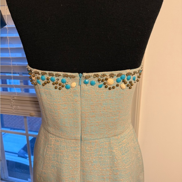 Lilly Pulitzer Yellow Cream Strapless Sheath Dress - Picture 5 of 7